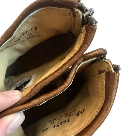 Frye Phillip Studded Harness Boots Booties Short Brown Leather Size 6.5 Women's - Picture 13 of 15